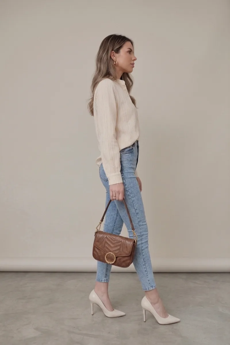 Buz Mavi Likralı Yüksek Bel Dar Paça Skinny Fit Jean Kot Pantolon